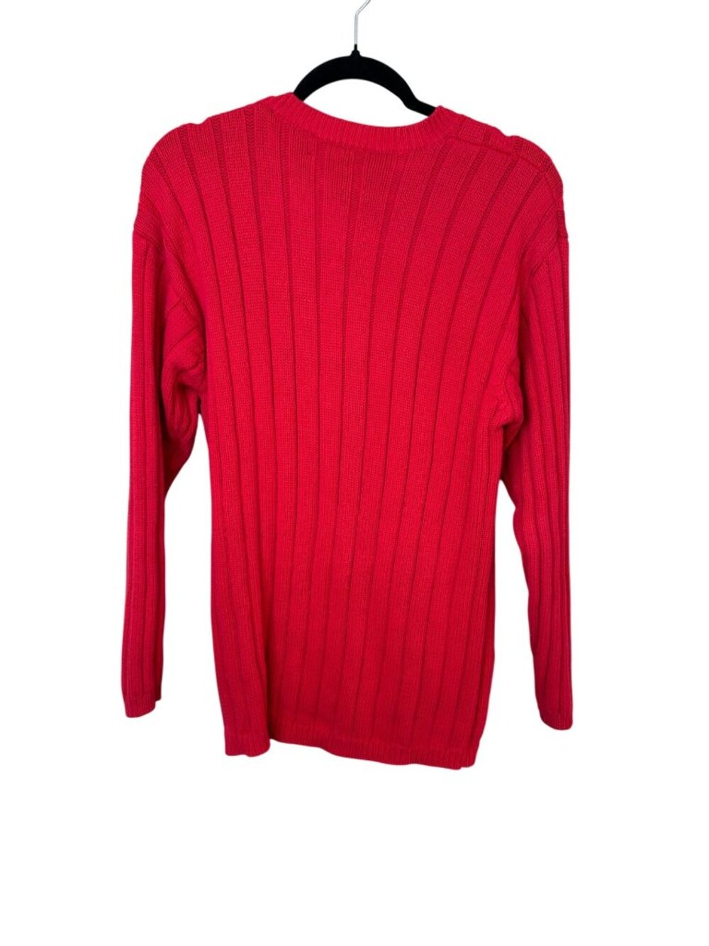 Charter Club Womens Red Cardigan Ribbed Knit Cotton Button Front Small Vintage - Picture 3 of 6